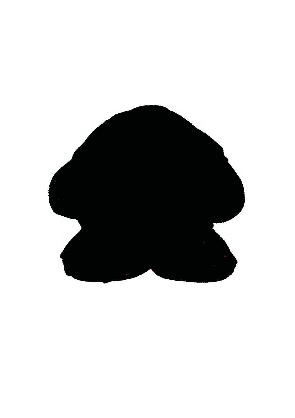 キャラクターをシルエットで描いて分かったらプラスを押すトピ