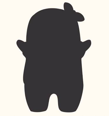 キャラクターをシルエットで描いて分かったらプラスを押すトピ