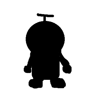 キャラクターをシルエットで描いて分かったらプラスを押すトピ