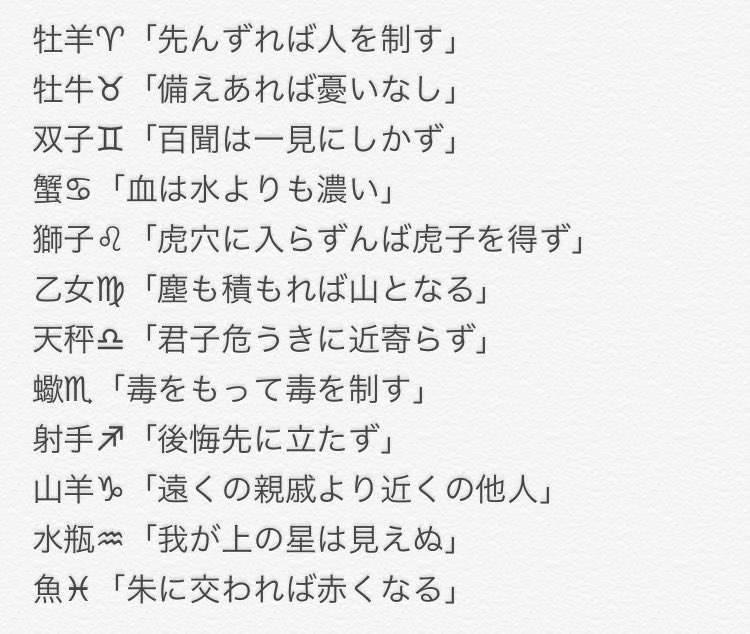 星座占いでよく言われる言葉