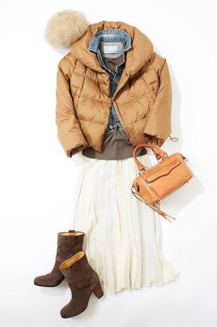 冬のロングスカートコーデ