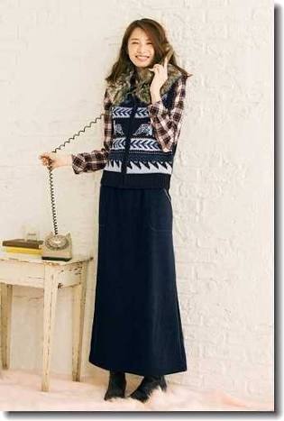 冬のロングスカートコーデ