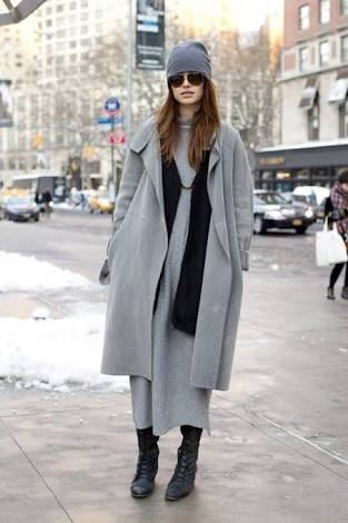 冬のロングスカートコーデ