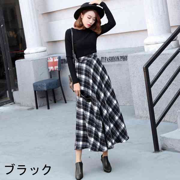 冬のロングスカートコーデ