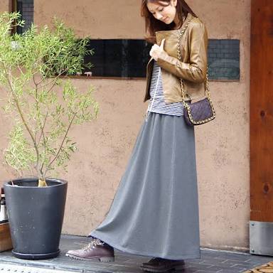 冬のロングスカートコーデ