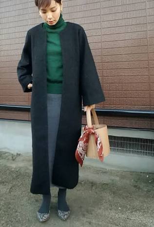 冬のロングスカートコーデ