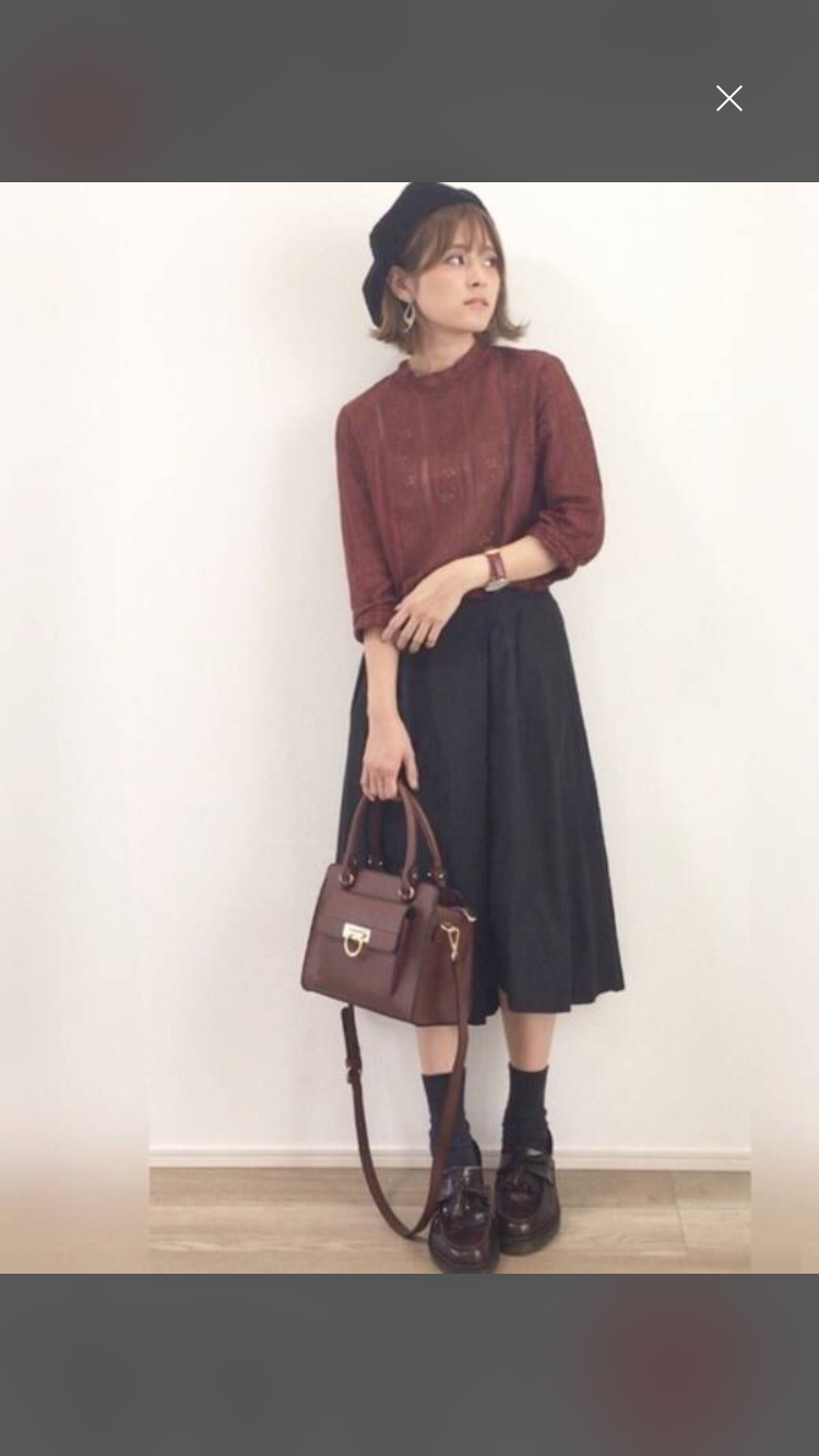 冬のロングスカートコーデ