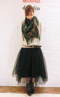 冬のロングスカートコーデ