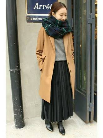 冬のロングスカートコーデ