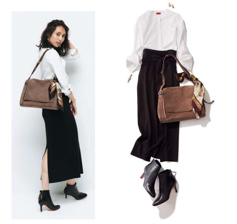 冬のロングスカートコーデ