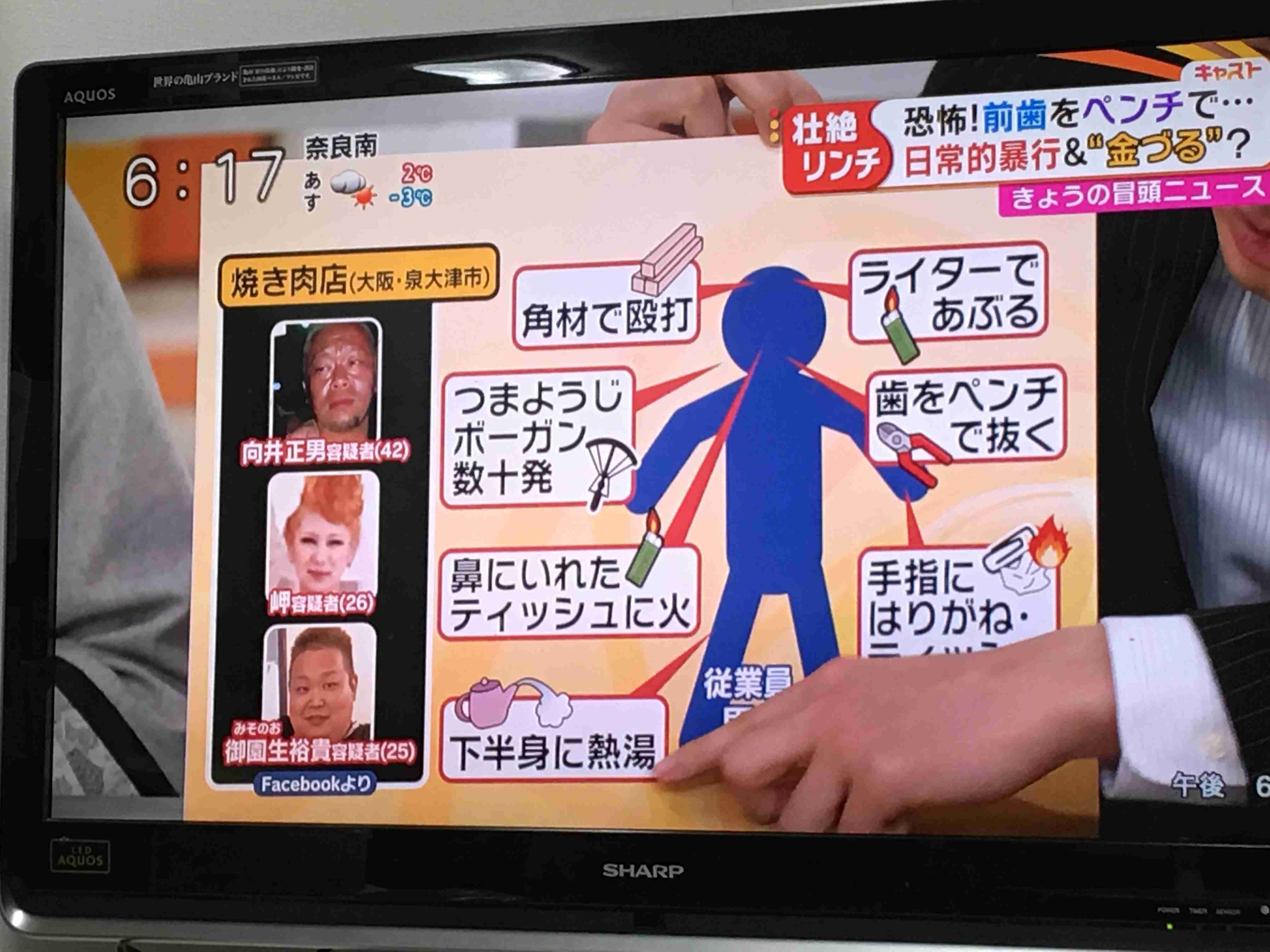 焼肉店で従業員に集団リンチ 「鼻に入れたティッシュに火」「体に熱湯をかける」