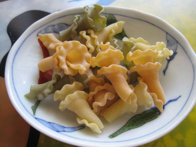 いろいろな形のパスタが集まるトピ
