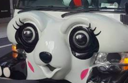 シャンシャンで注目の上野で「パンダバス」無料運行中！ 外見も車内もまるっとパンダモチーフ