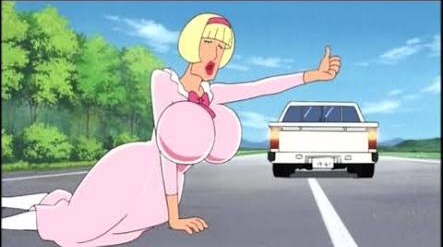ヒッチハイクしてるみたいな画像を貼るトピ