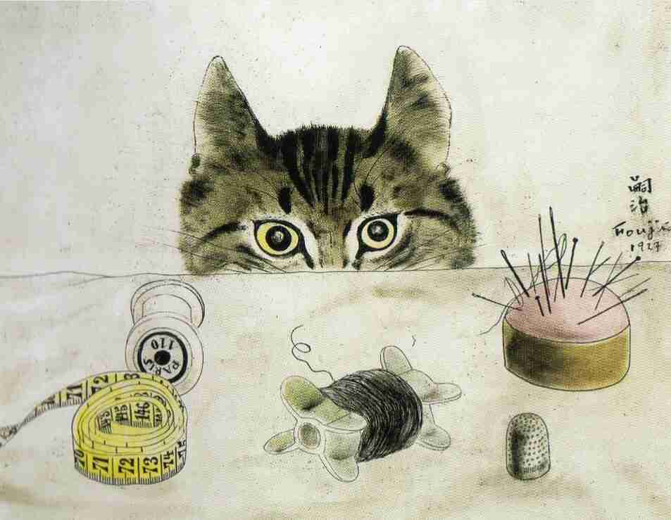 猫の絵を貼るトピ