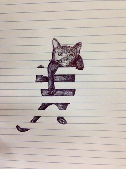 猫の絵を貼るトピ