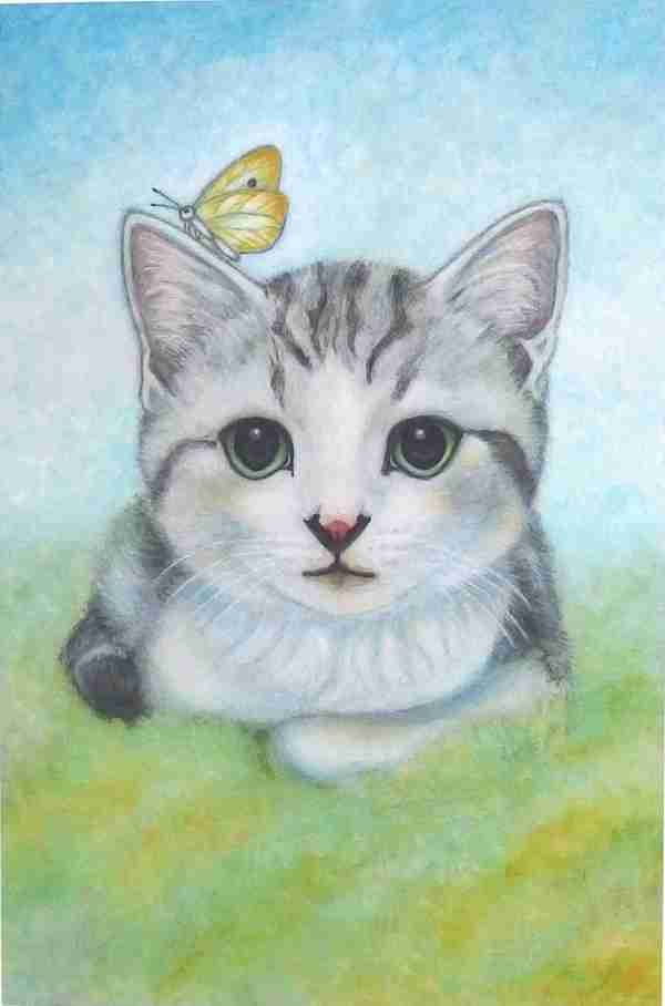 猫の絵を貼るトピ