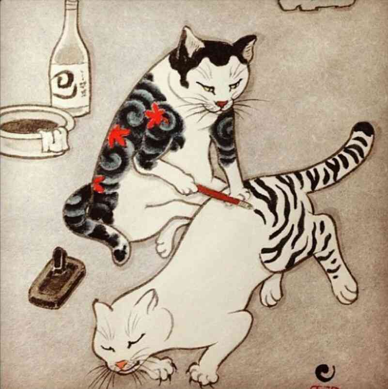 猫の絵を貼るトピ