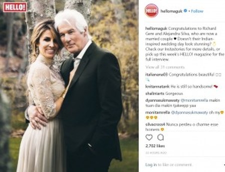 リチャード・ギア33歳差の妻が妊娠、68歳でパパ