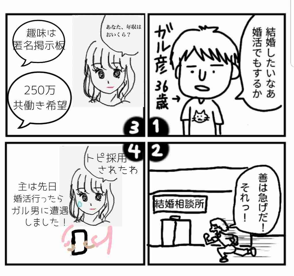 皆で4コマ漫画を完成させるトピ