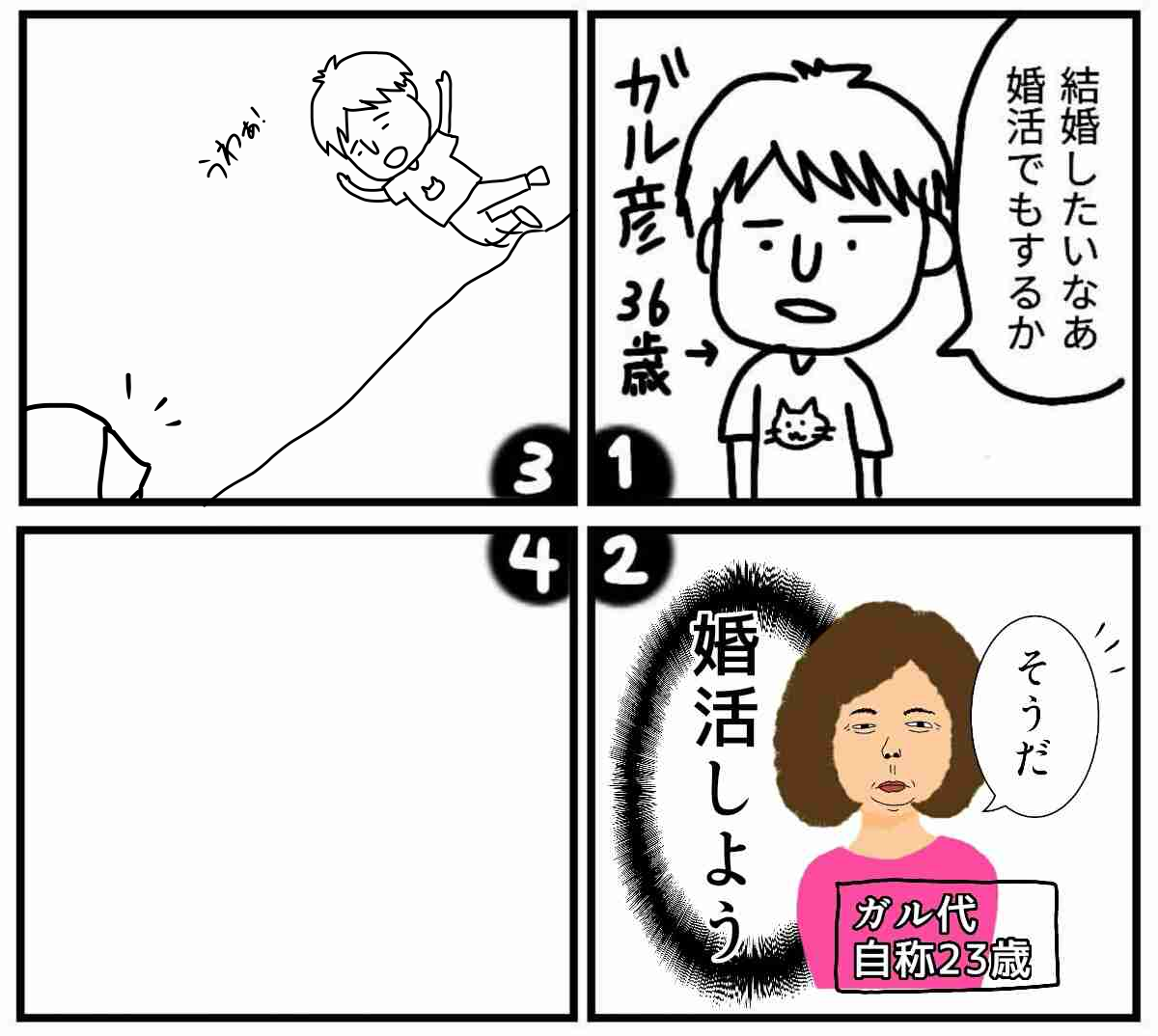 皆で4コマ漫画を完成させるトピ