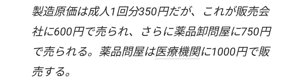 インフルエンザ予防接種のお値段