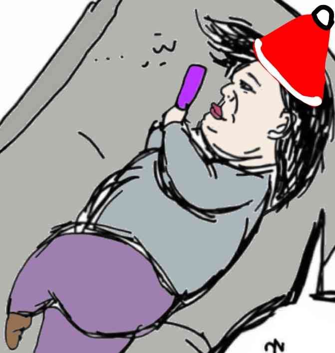 画像にサンタの帽子かトナカイの角を描くトピ