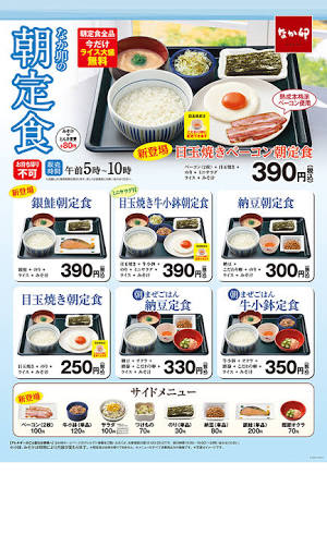 チェーン店のオススメの朝食メニュー