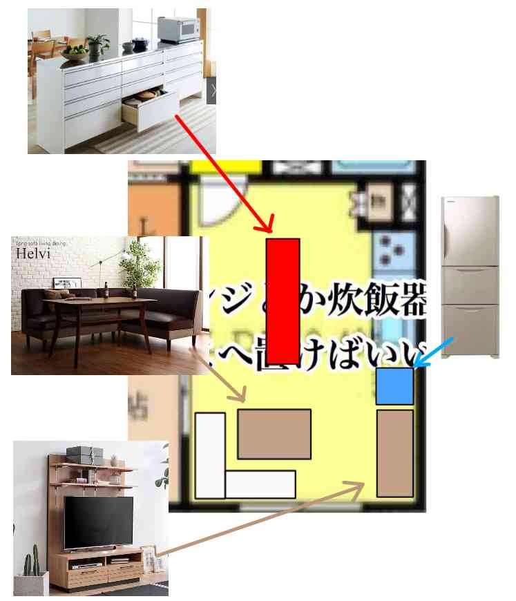 家具・家電の配置相談をするトピ