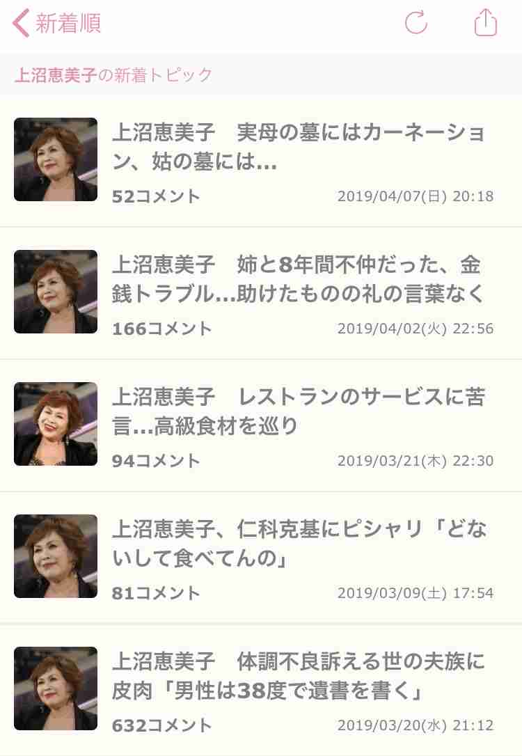 上沼恵美子　実母の墓にはカーネーション、姑の墓には…