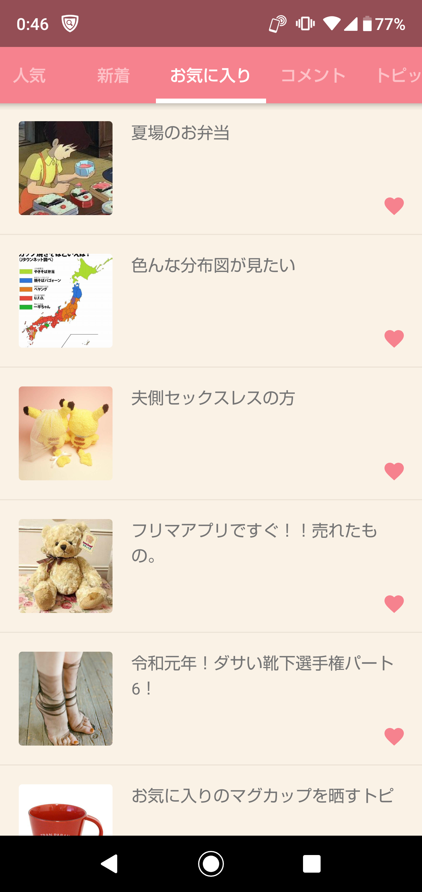 ガルちゃんのお気に入りトピ見せて下さい