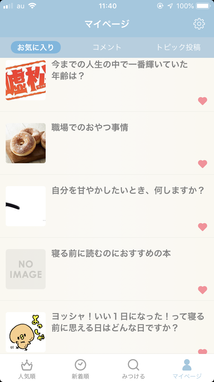 ガルちゃんのお気に入りトピ見せて下さい