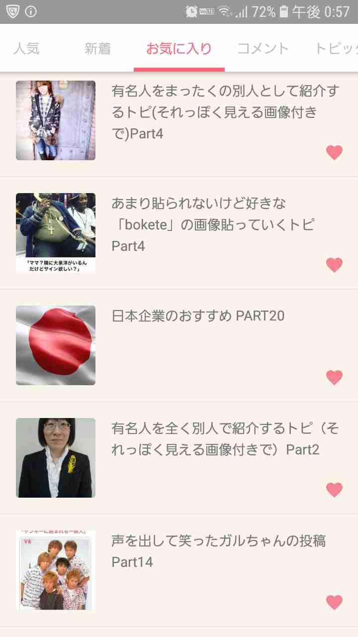 ガルちゃんのお気に入りトピ見せて下さい