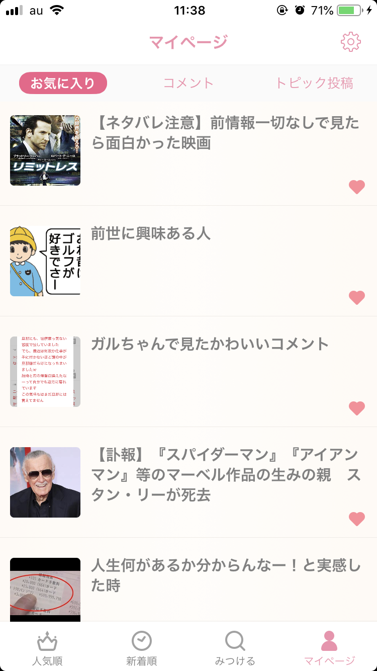 ガルちゃんのお気に入りトピ見せて下さい