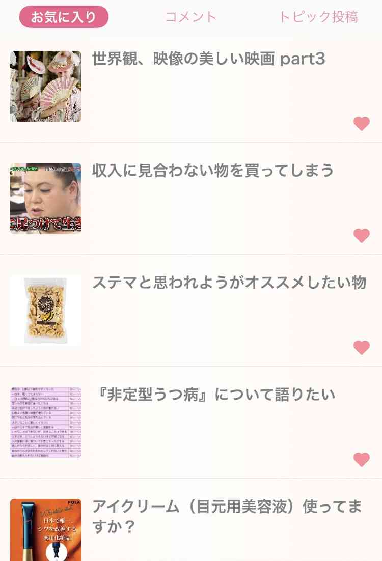 ガルちゃんのお気に入りトピ見せて下さい