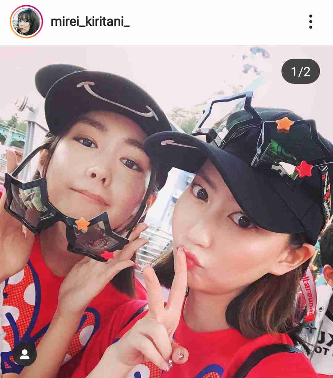 桐谷美玲＆河北麻友子が“お泊りディズニー” フル装備の“みれまゆ”コンビに反響