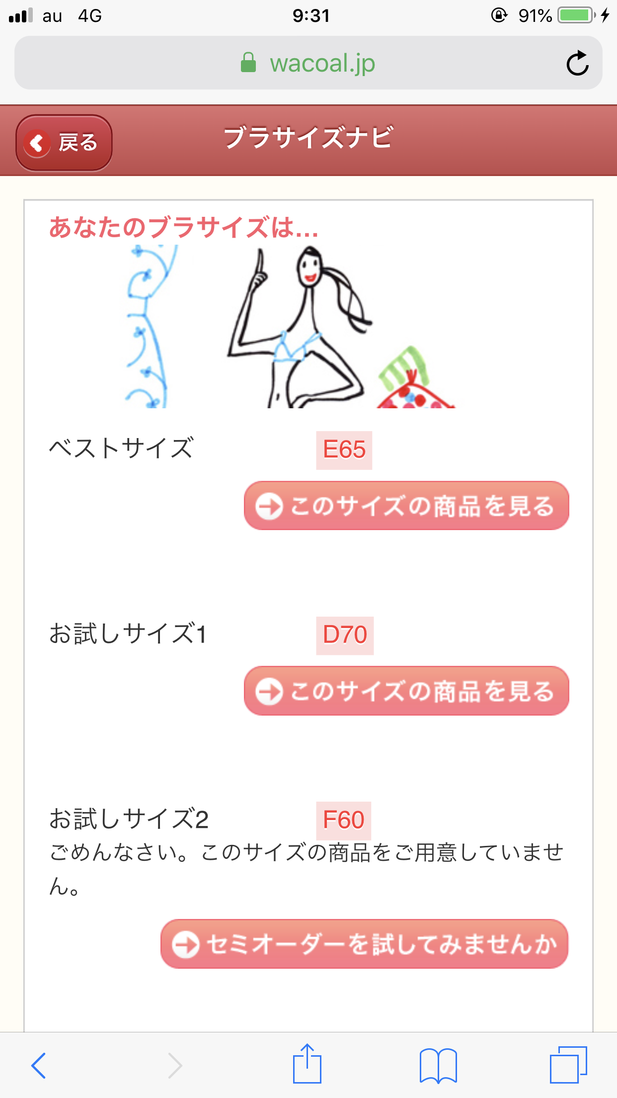 アンダーバストが小さい人