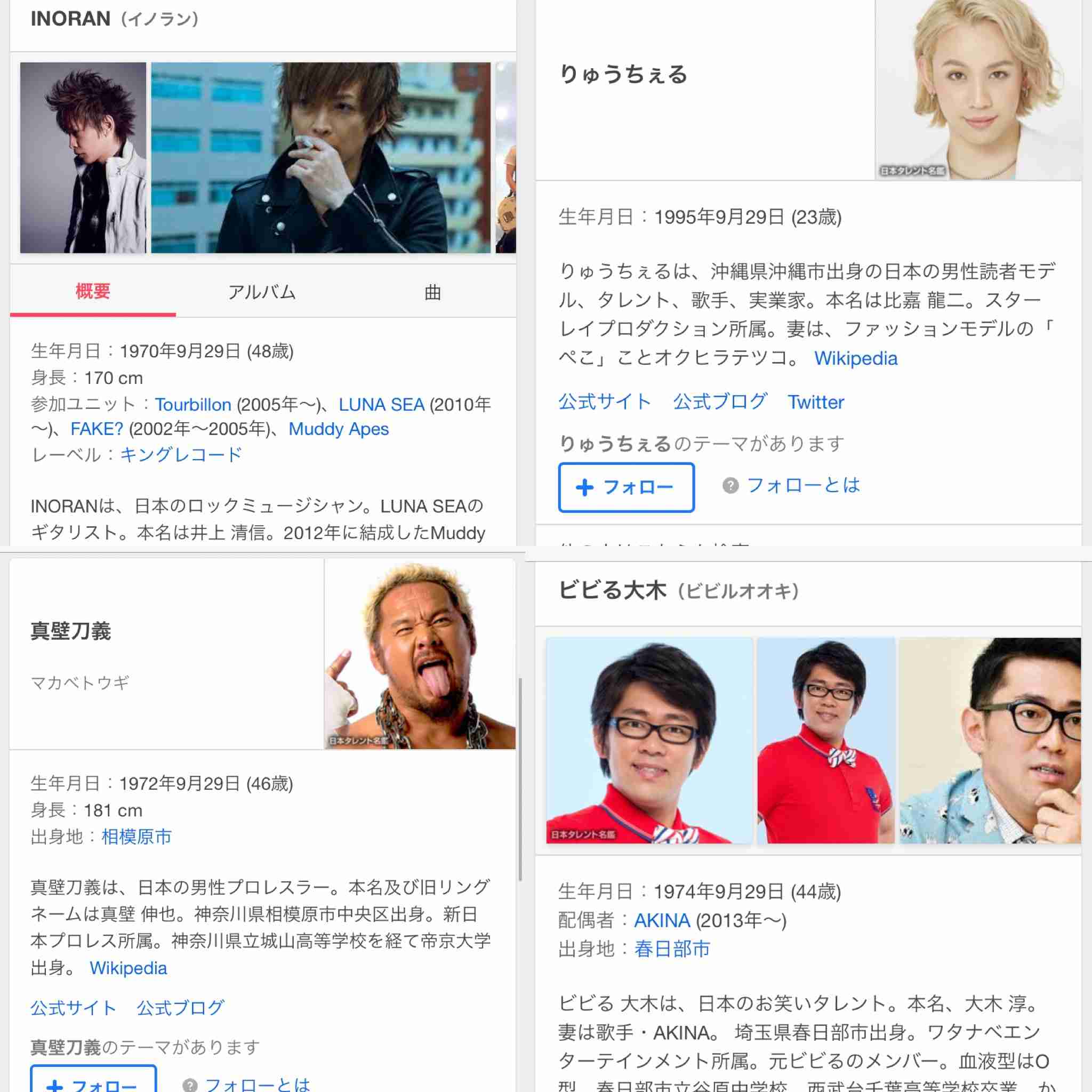 自分と同じ誕生日の有名人を貼るトピ