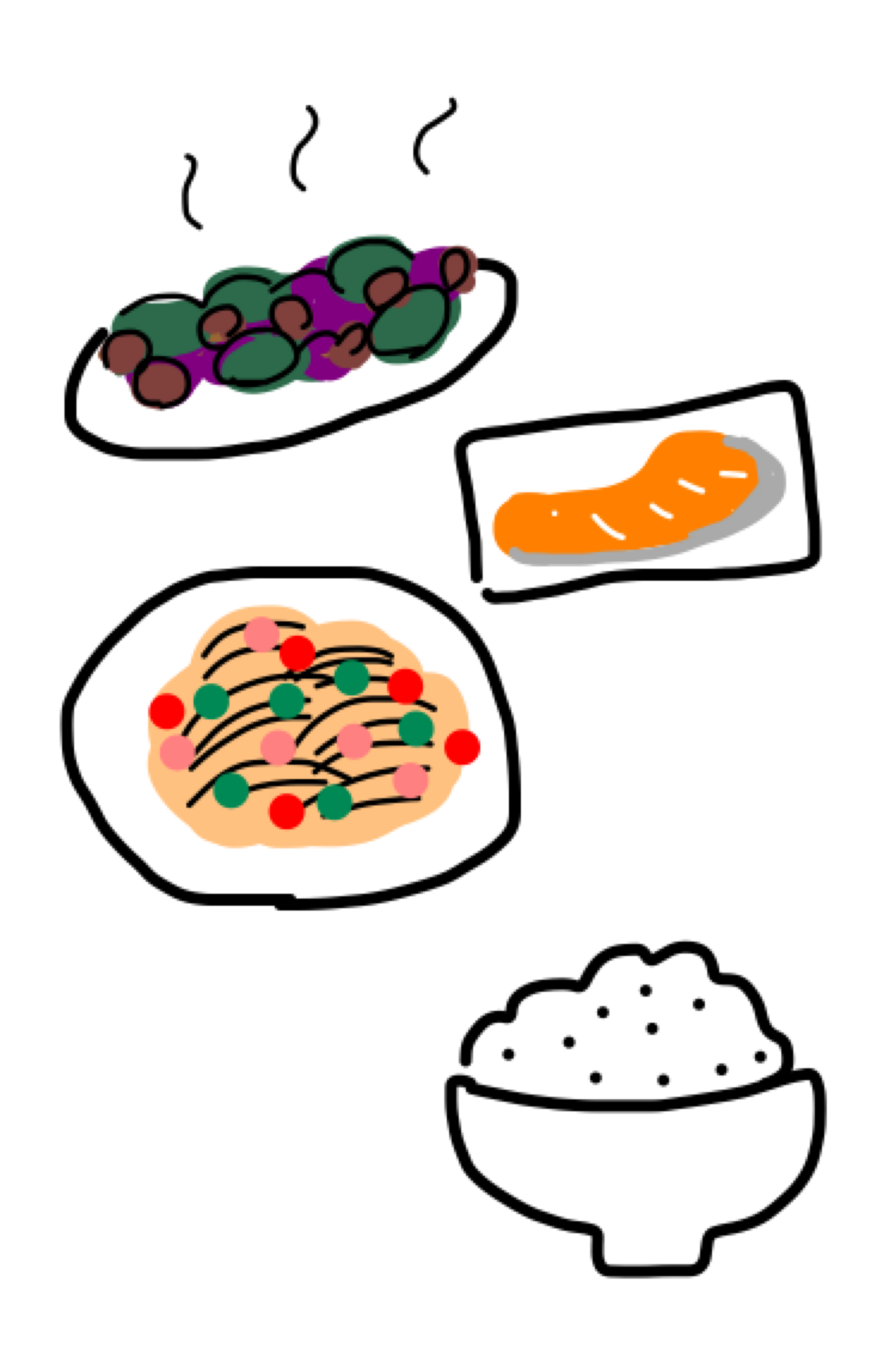 【お絵かき】 今日の夕飯を絵で教えて