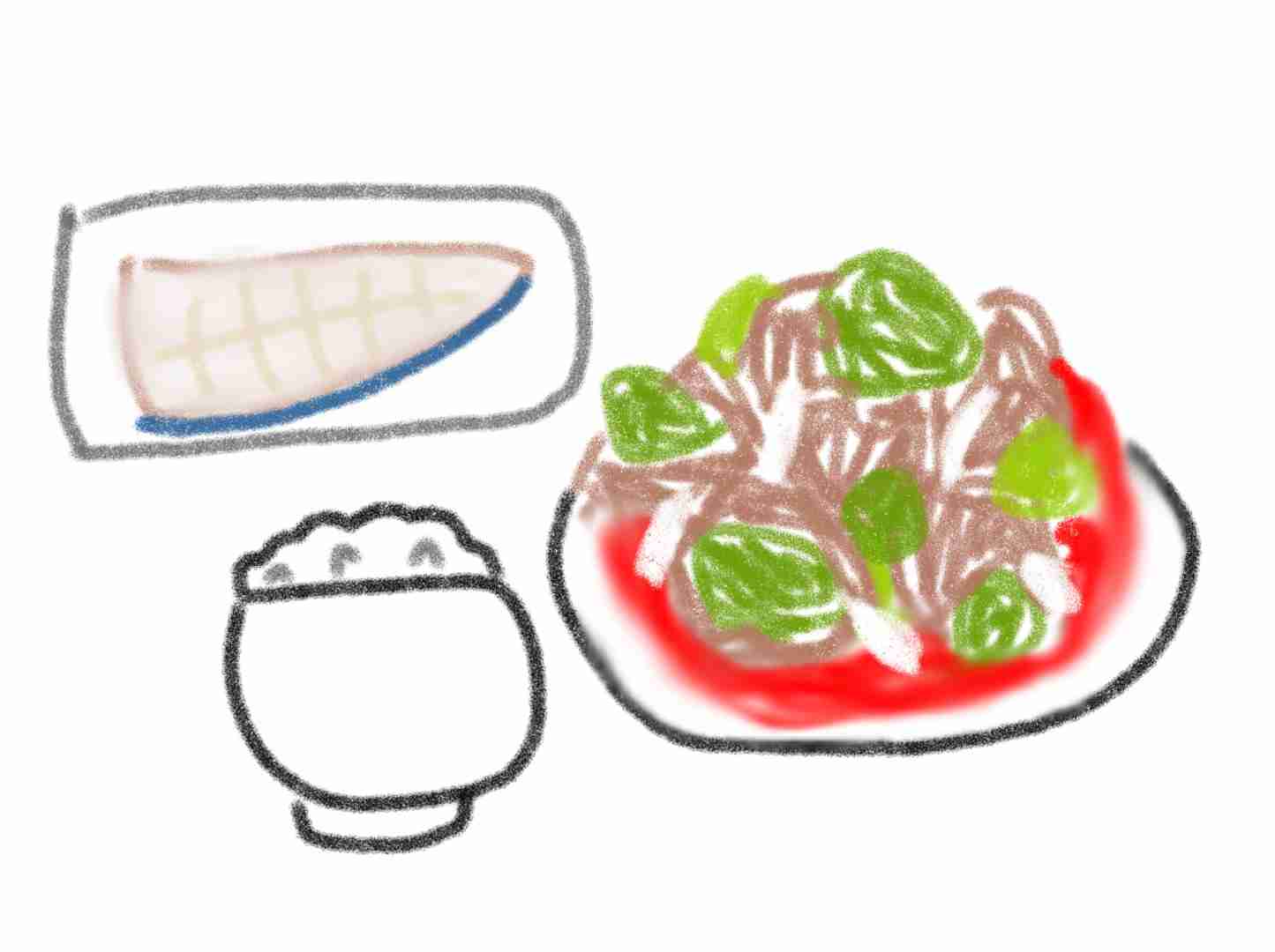 【お絵かき】 今日の夕飯を絵で教えて