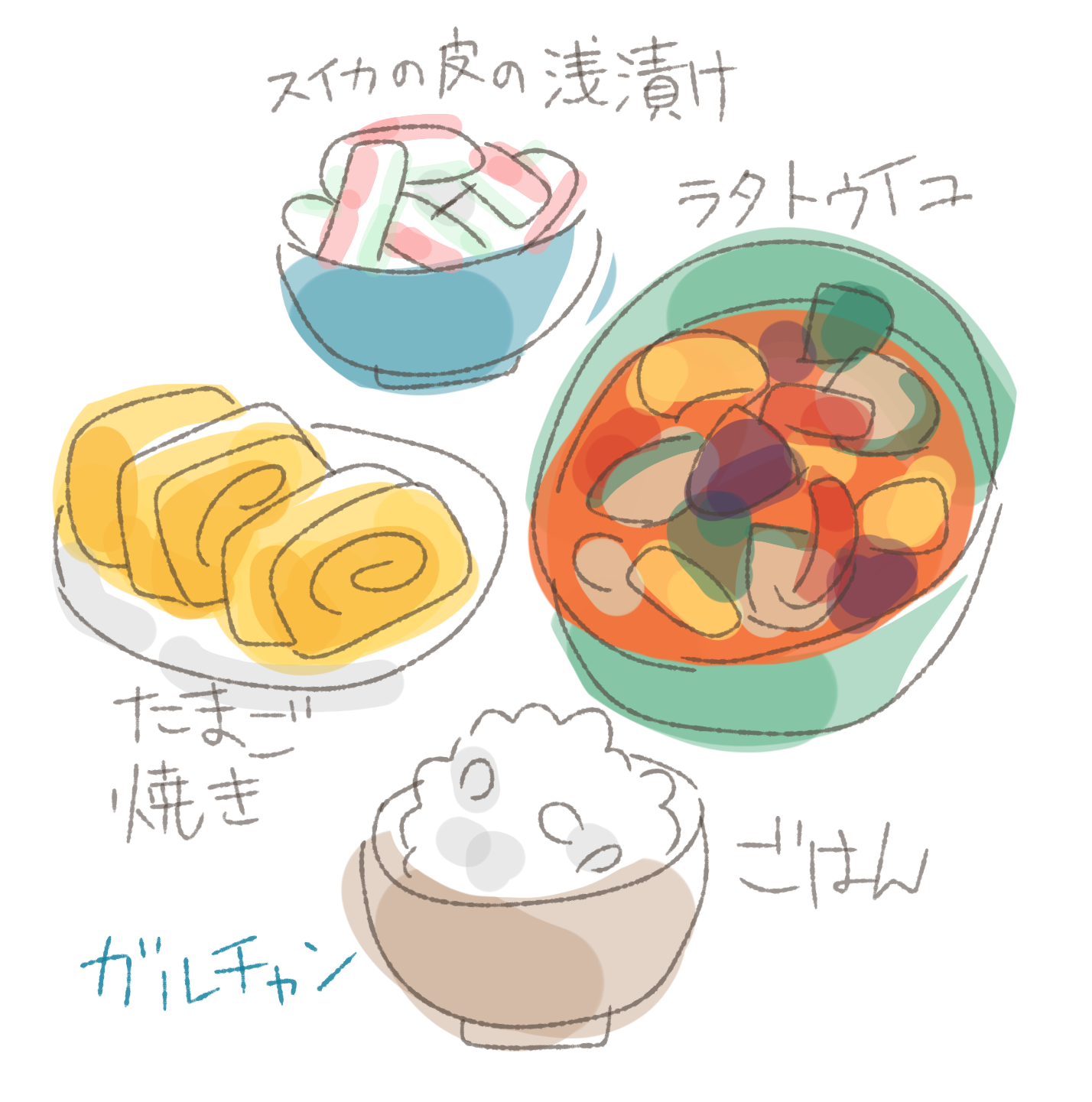 【お絵かき】 今日の夕飯を絵で教えて