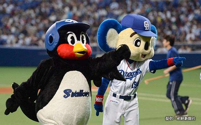 つば九郎とドアラを交互に貼り、時々 他球団マスコットが貼られるトピ