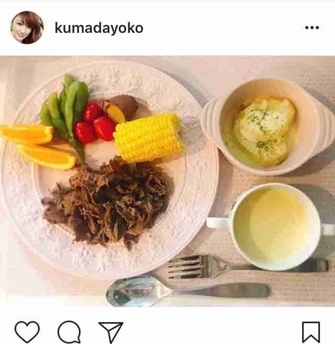 熊田曜子 ヘルシーでバランスの取れたランチ紹介に感心の声「美味しそう」