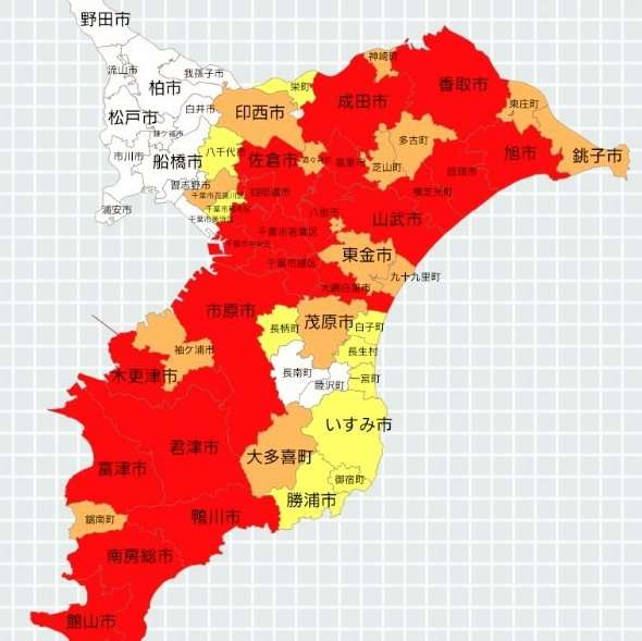 千葉、神奈川、茨城、静岡で停電60万戸 千葉で8万9000戸断水 台風15号