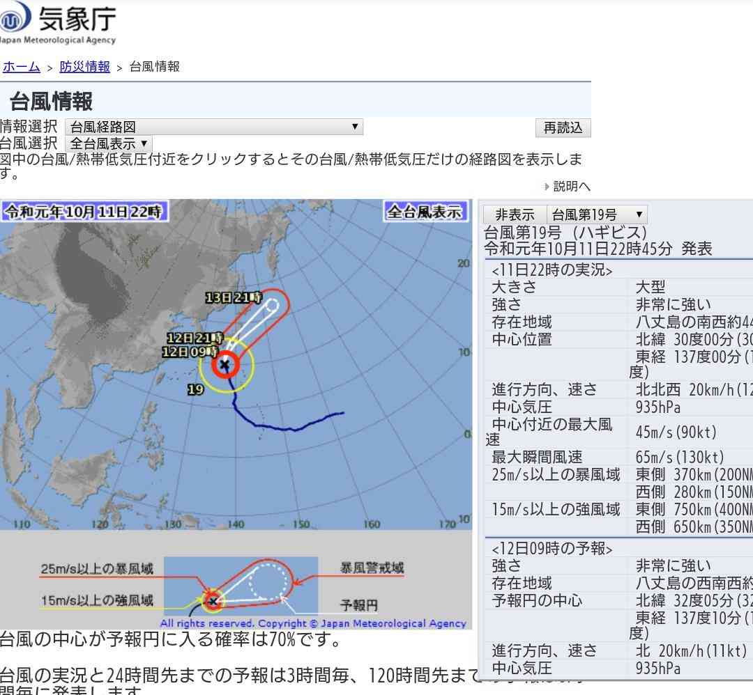 地球史上最大級か？  台風19号の勢力に世界が注目　衛星写真に騒然