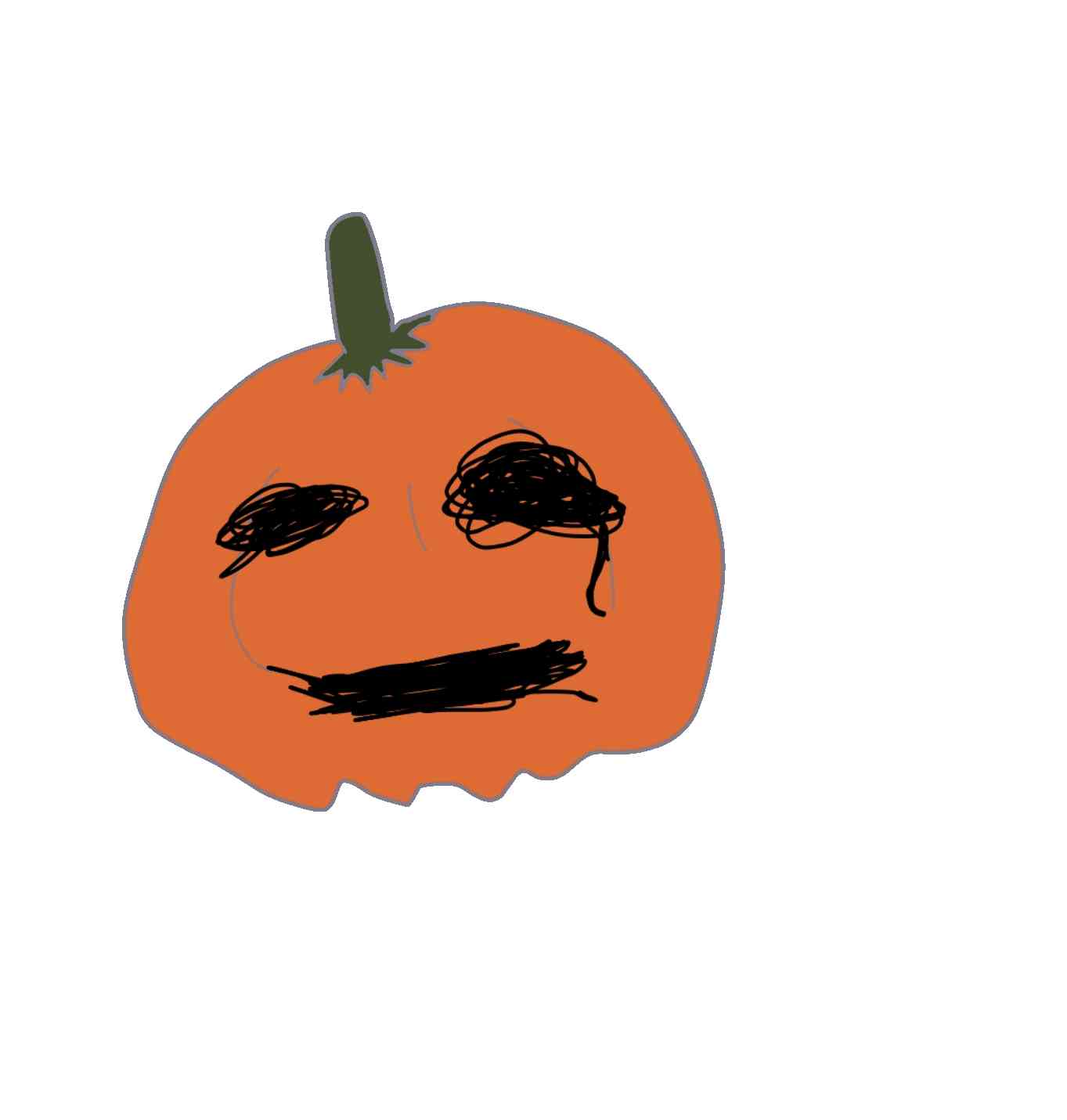 〔お絵描き〕カボチャを描いて誰かにお化けにしてもらうトピ