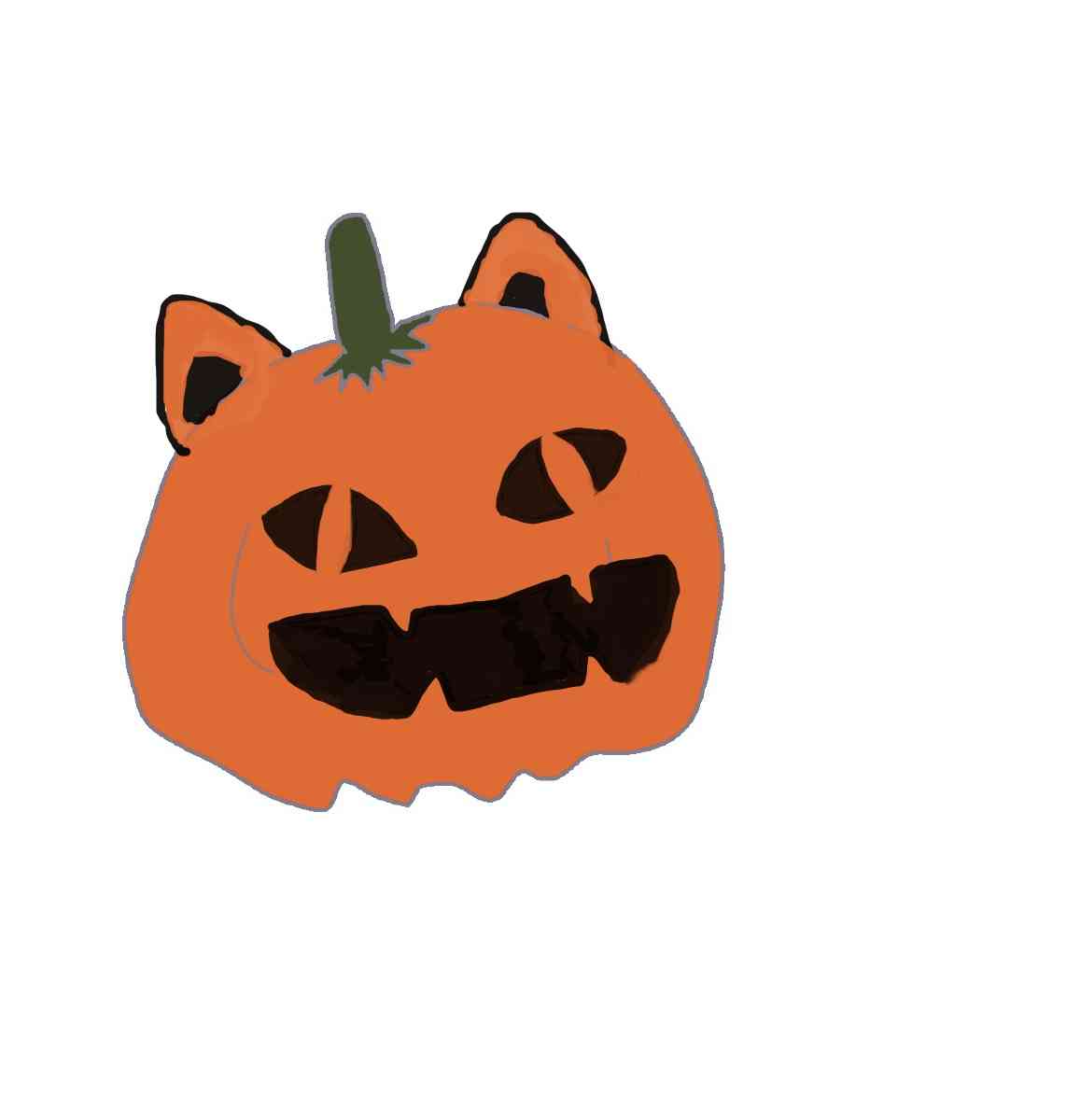 〔お絵描き〕カボチャを描いて誰かにお化けにしてもらうトピ