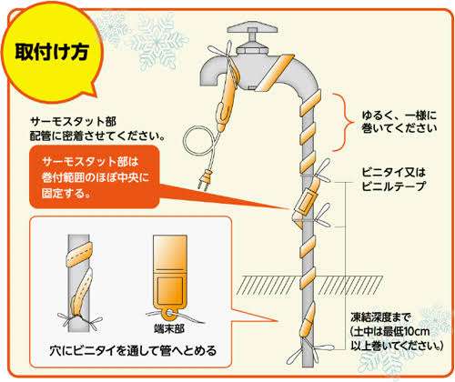 水道管凍結の恐れのある地域の方