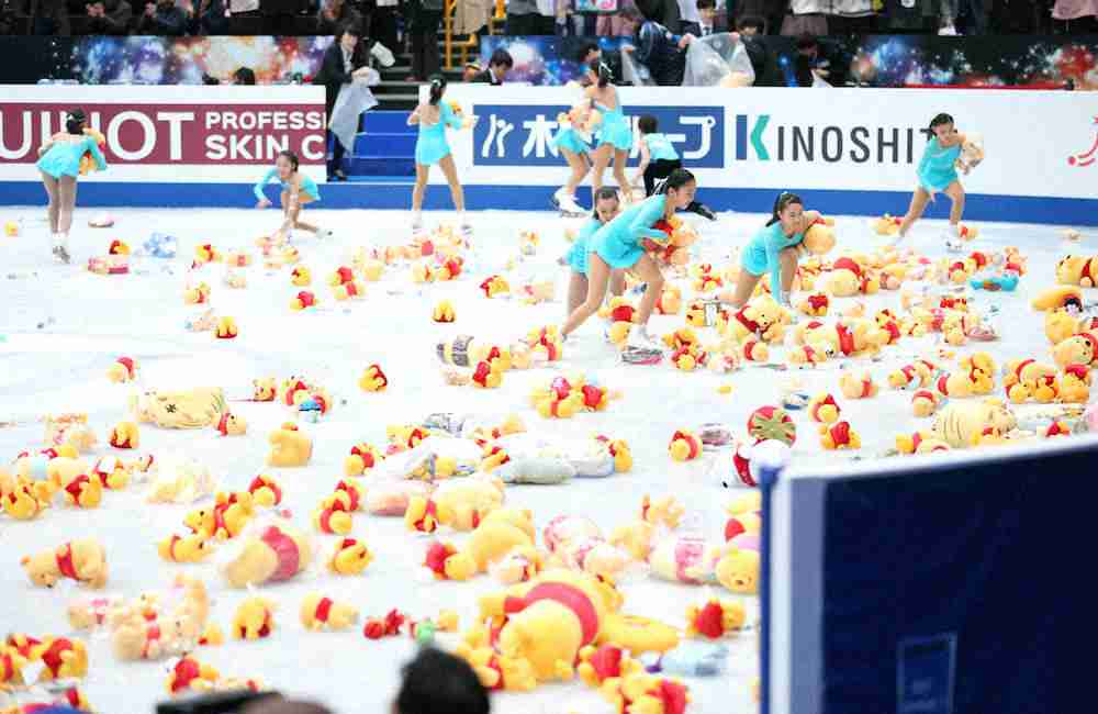 羽生プーさんシャワー禁止　預かり所の段ボール満杯