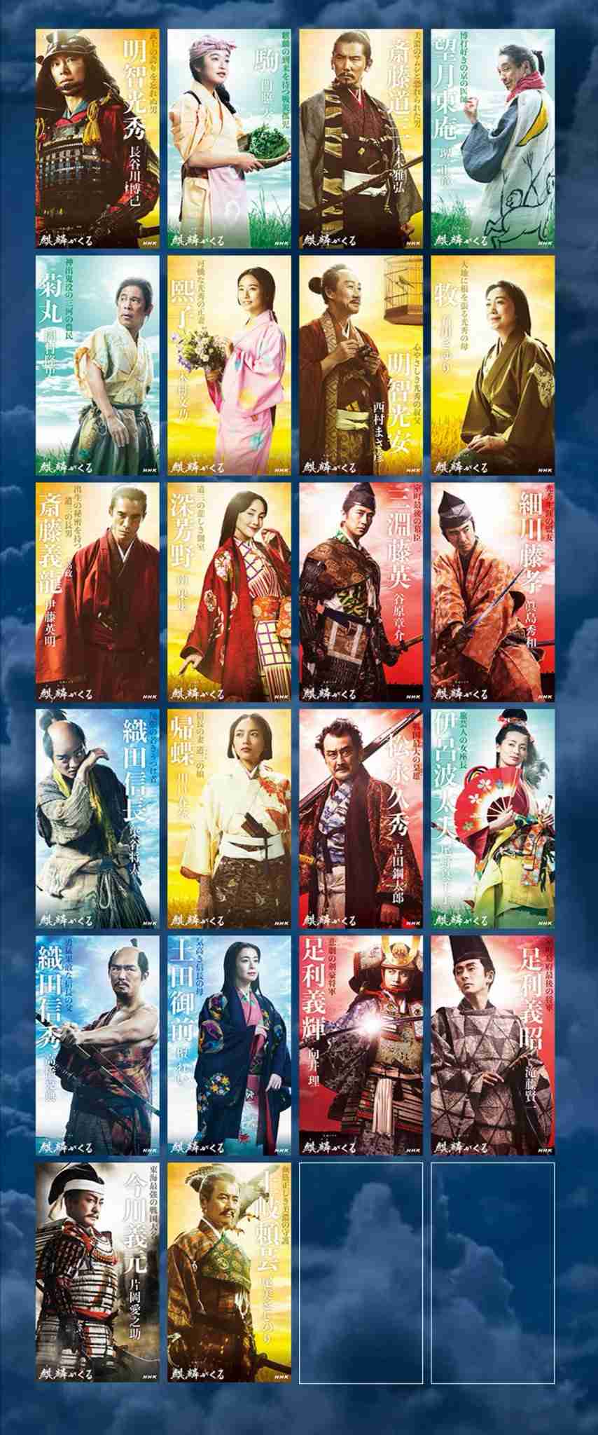 来年期待の大河ドラマ『麒麟がくる』のキャストビジュアルが続々公開中